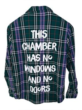 CAKEWORTHY X Disney Haunted Mansion Flannel Plaid Button Up Shirt Adult Medium